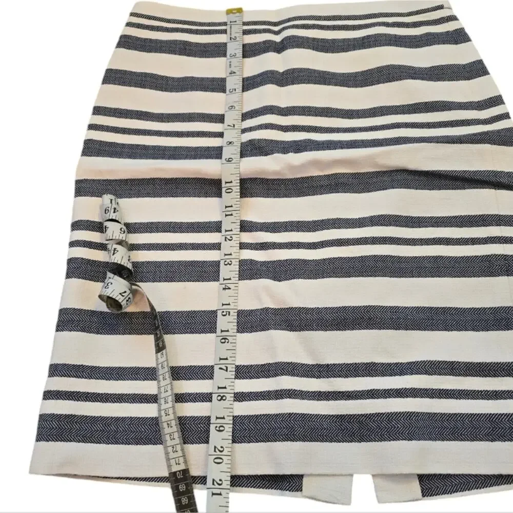 J. Crew‎ Black and White Striped Pencil Skirt Size 2